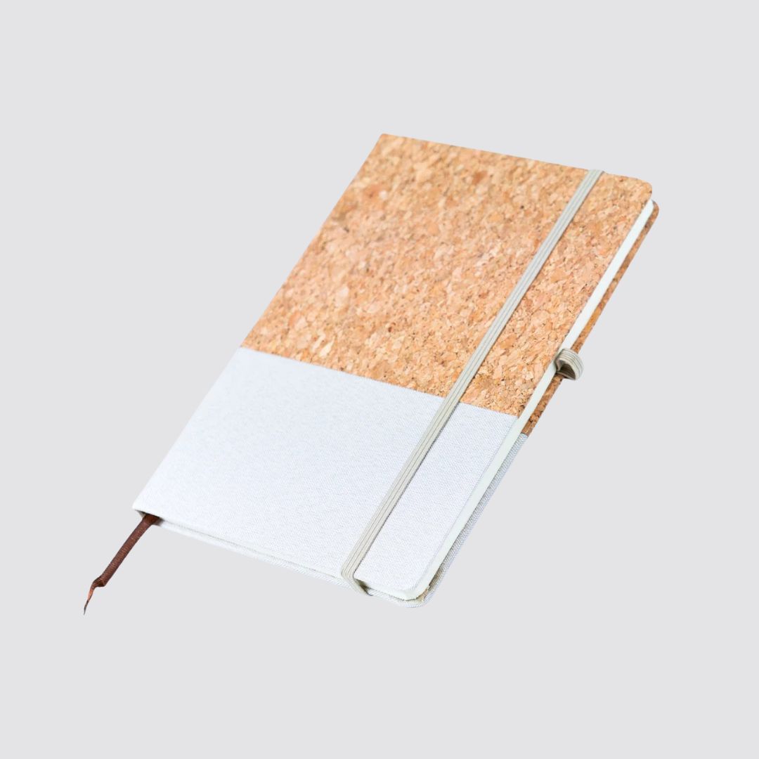 Canvas and Cork Fusion Notebook in Black, Gray, Blue, and Green