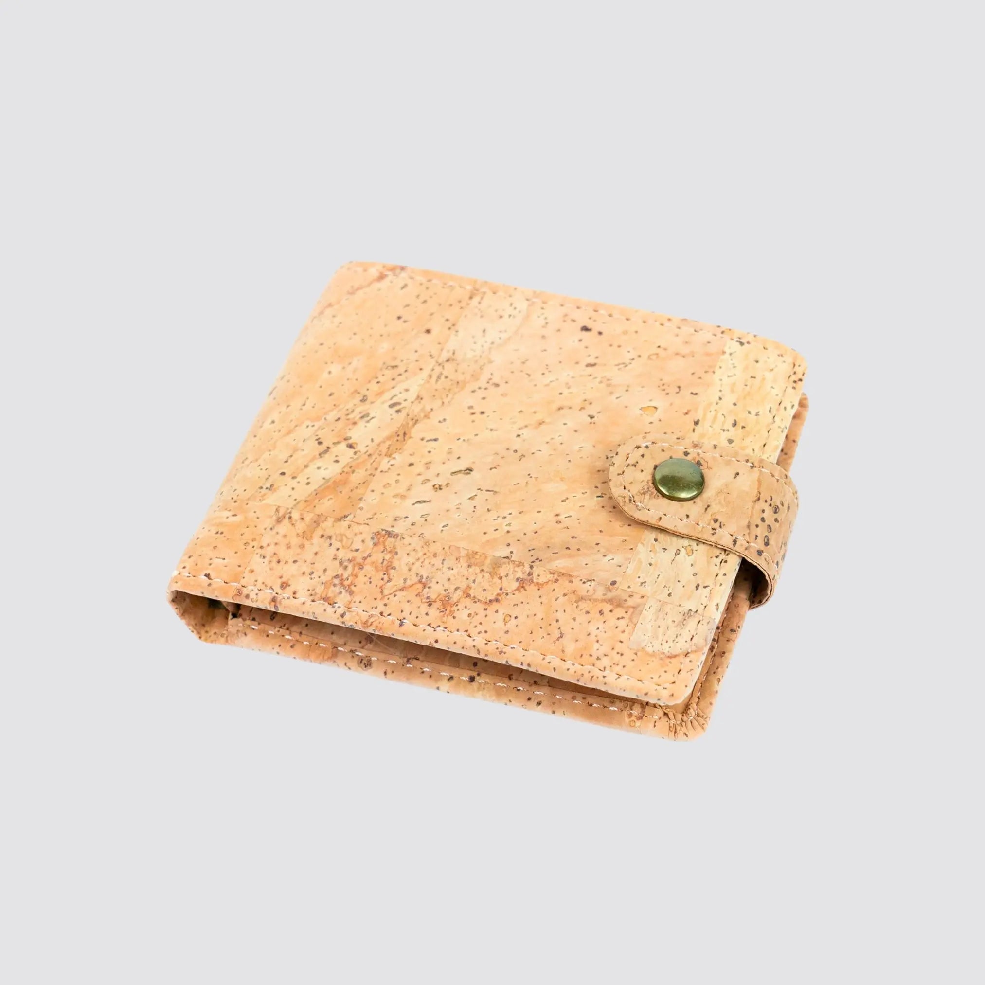 Durable vegan cork wallet with water-resistant and sustainable materials.