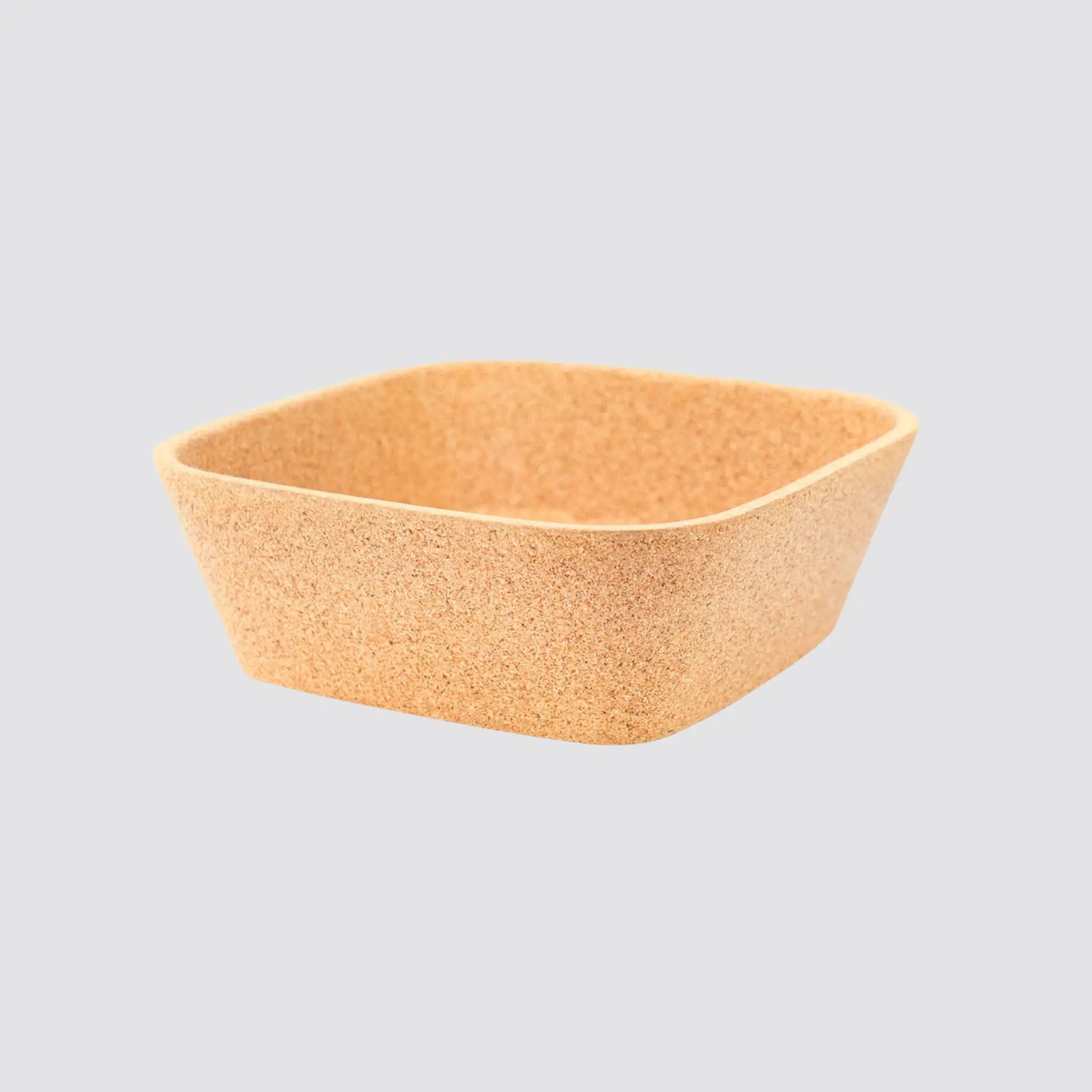 Eco-friendly square cork bowl with a smooth, polished finish.