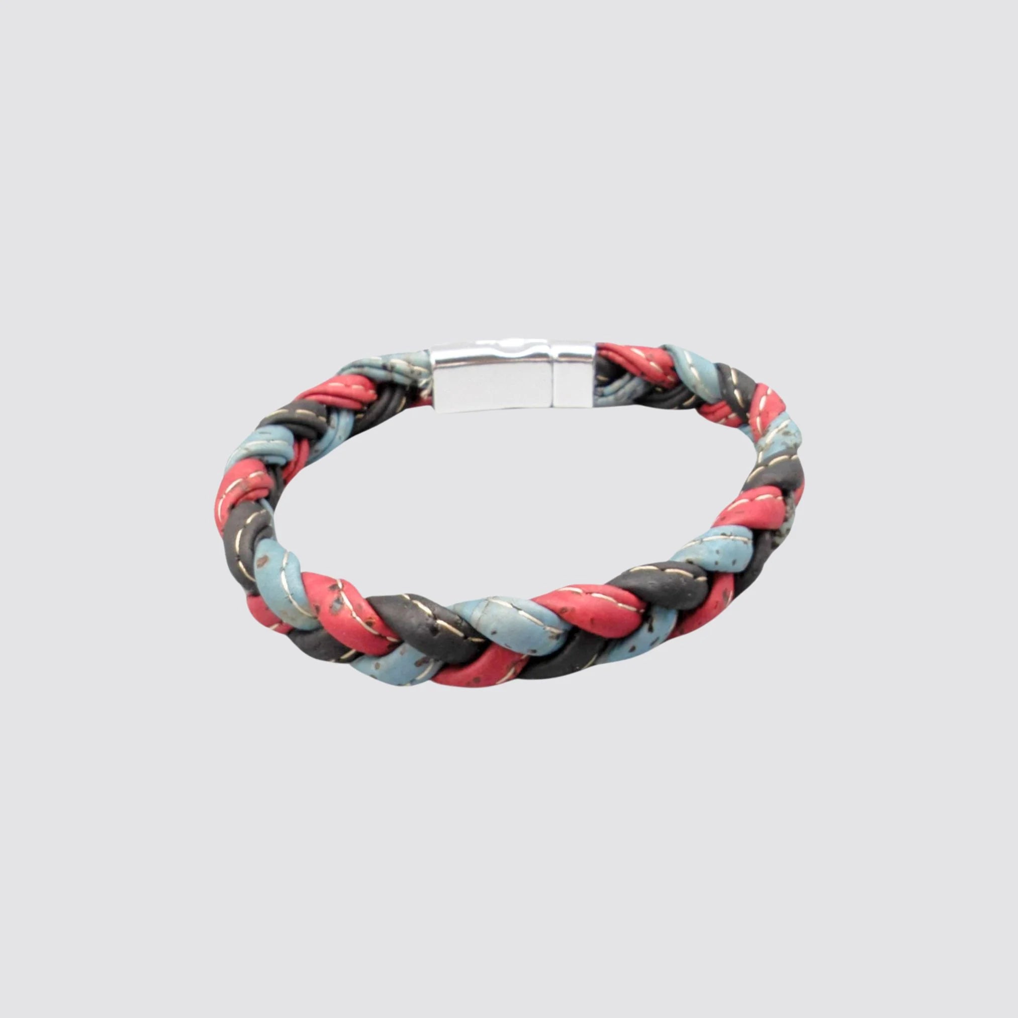 Ethical luxury cork bracelet crafted from sustainable materials for men.