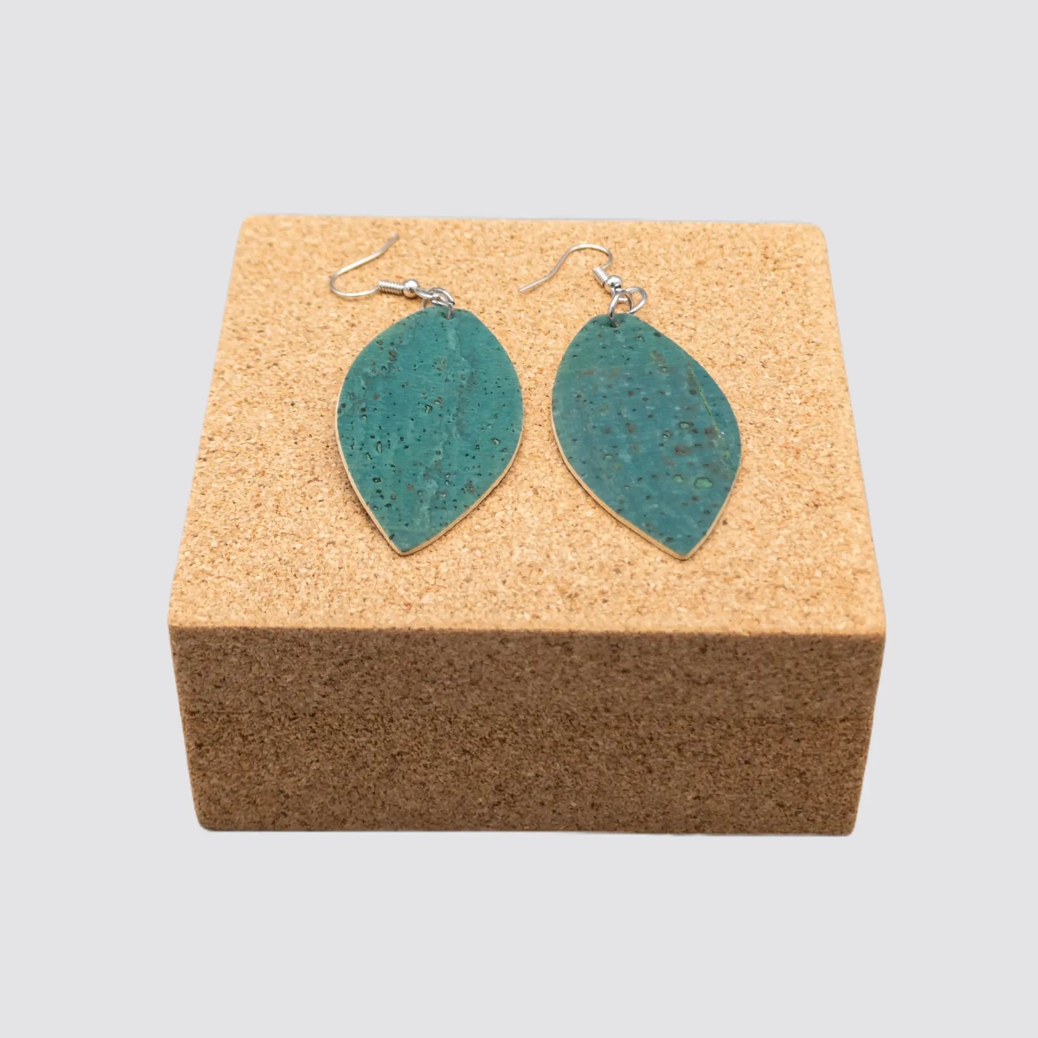 Women's Cork Earrings in Square Gift Box