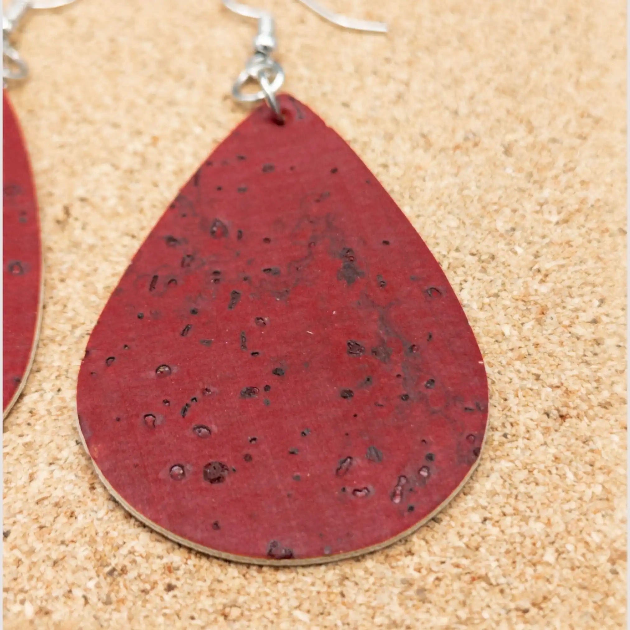 Pendientes de Corcho en Forma de Gota para Mujer