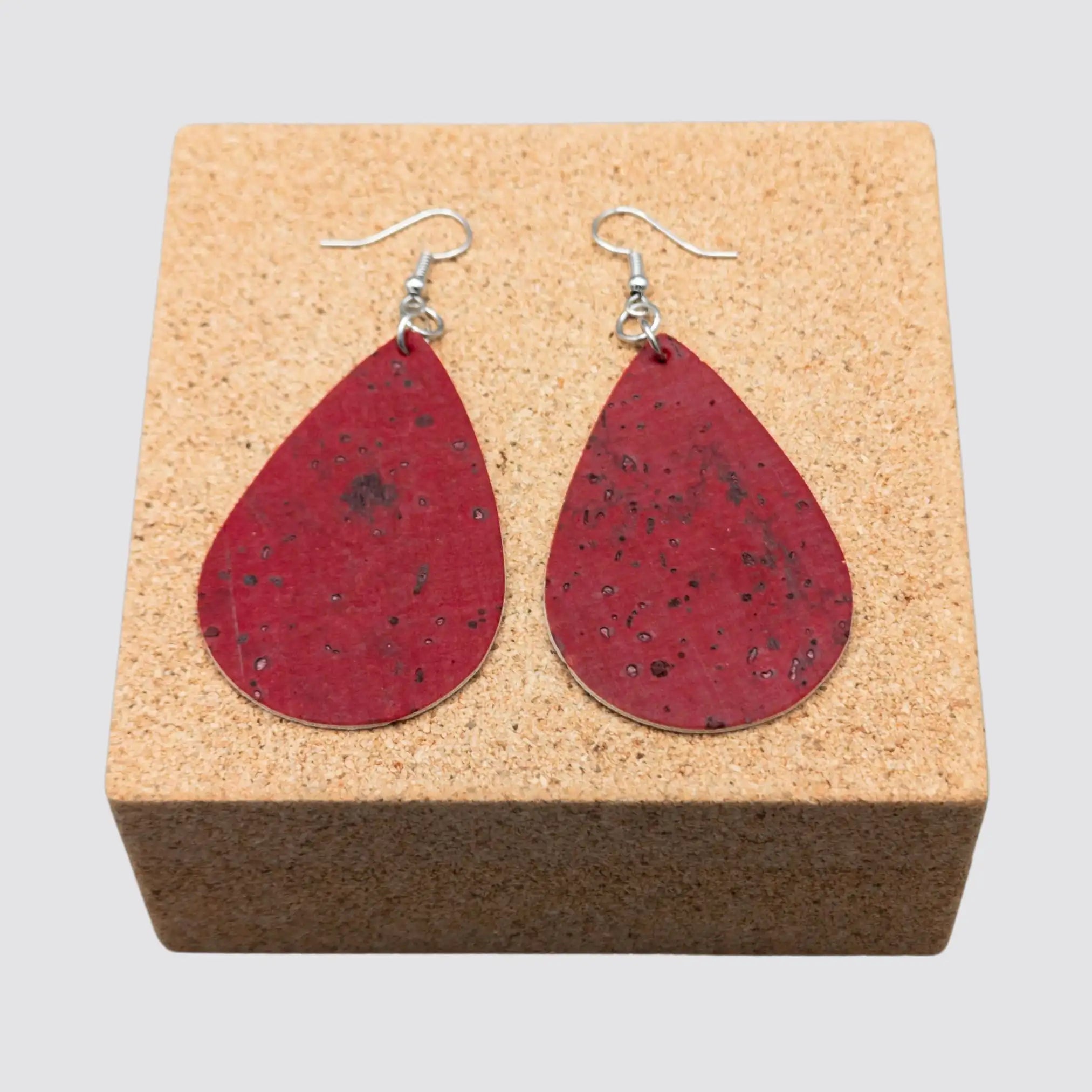 Women's Teardrop Cork Earrings