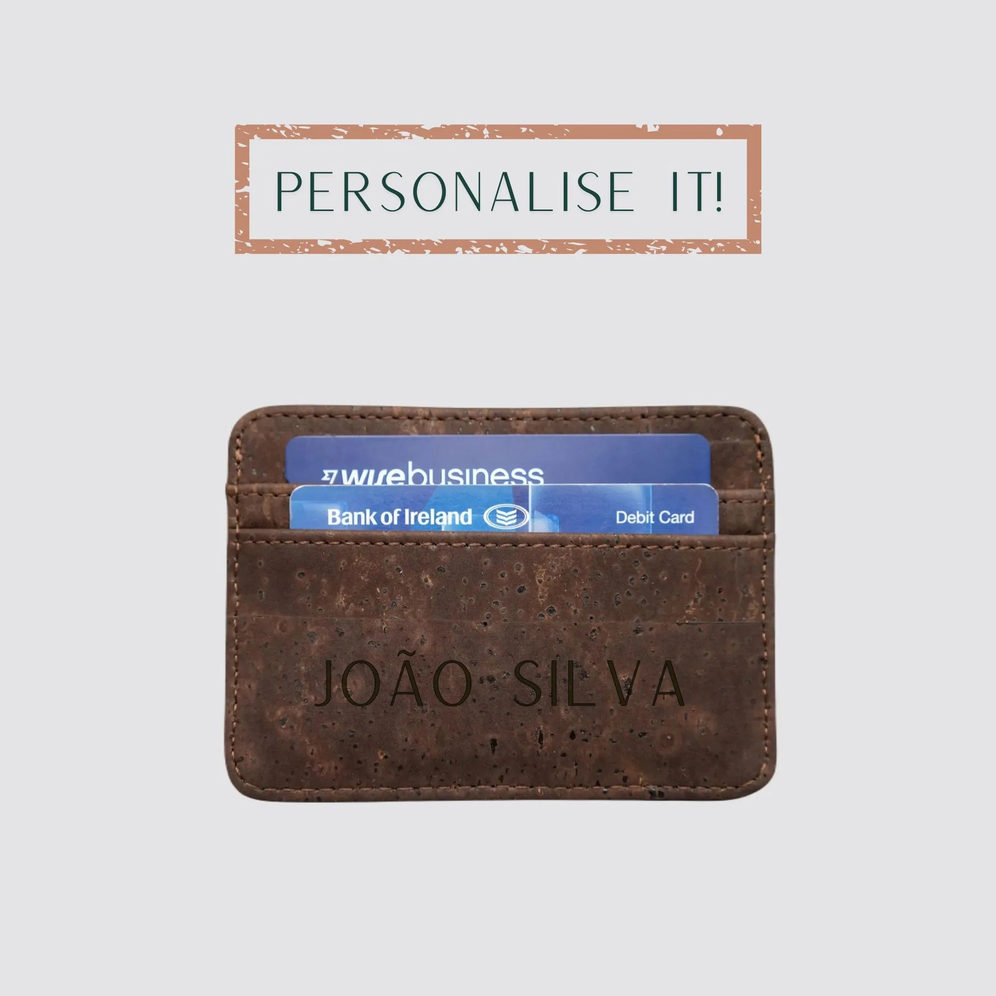 This luxury slim wallet for men is elegantly personalised through laser engraving, making for a perfect gift.