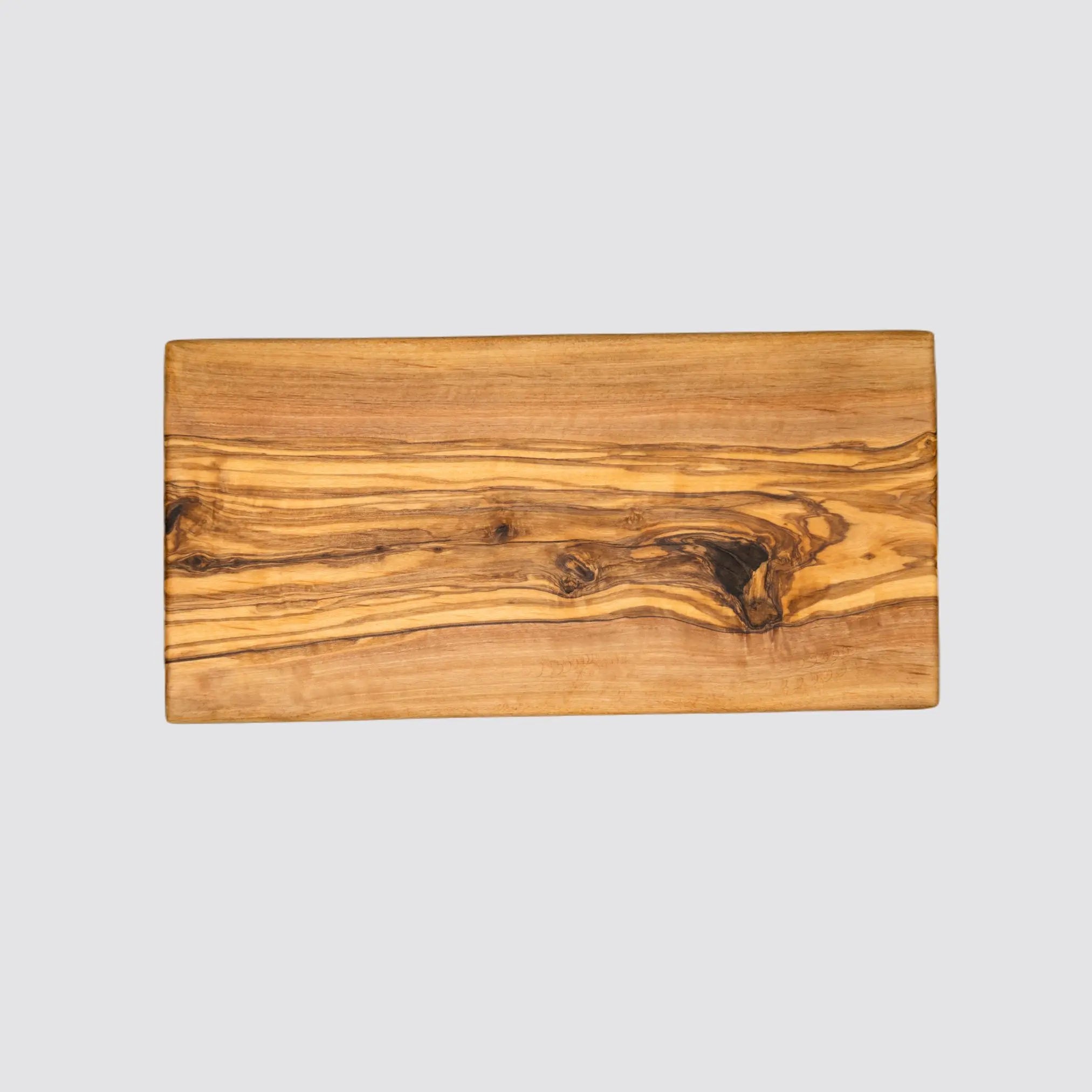 Premium rectangle olive wood serving board displayed on a plain background.