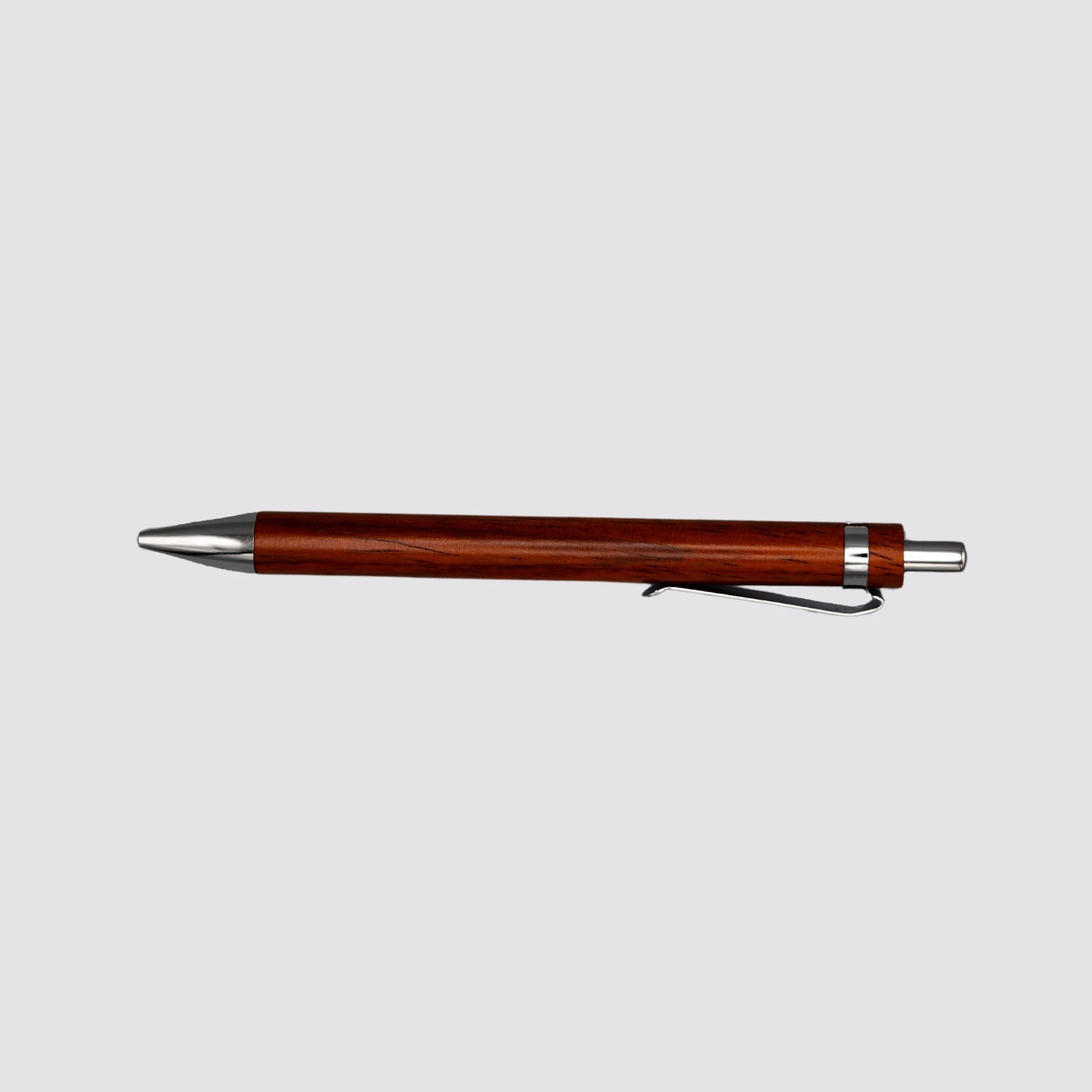 Premium rosewood pen with a metallic clip, suitable for laser engraving and personalisation.