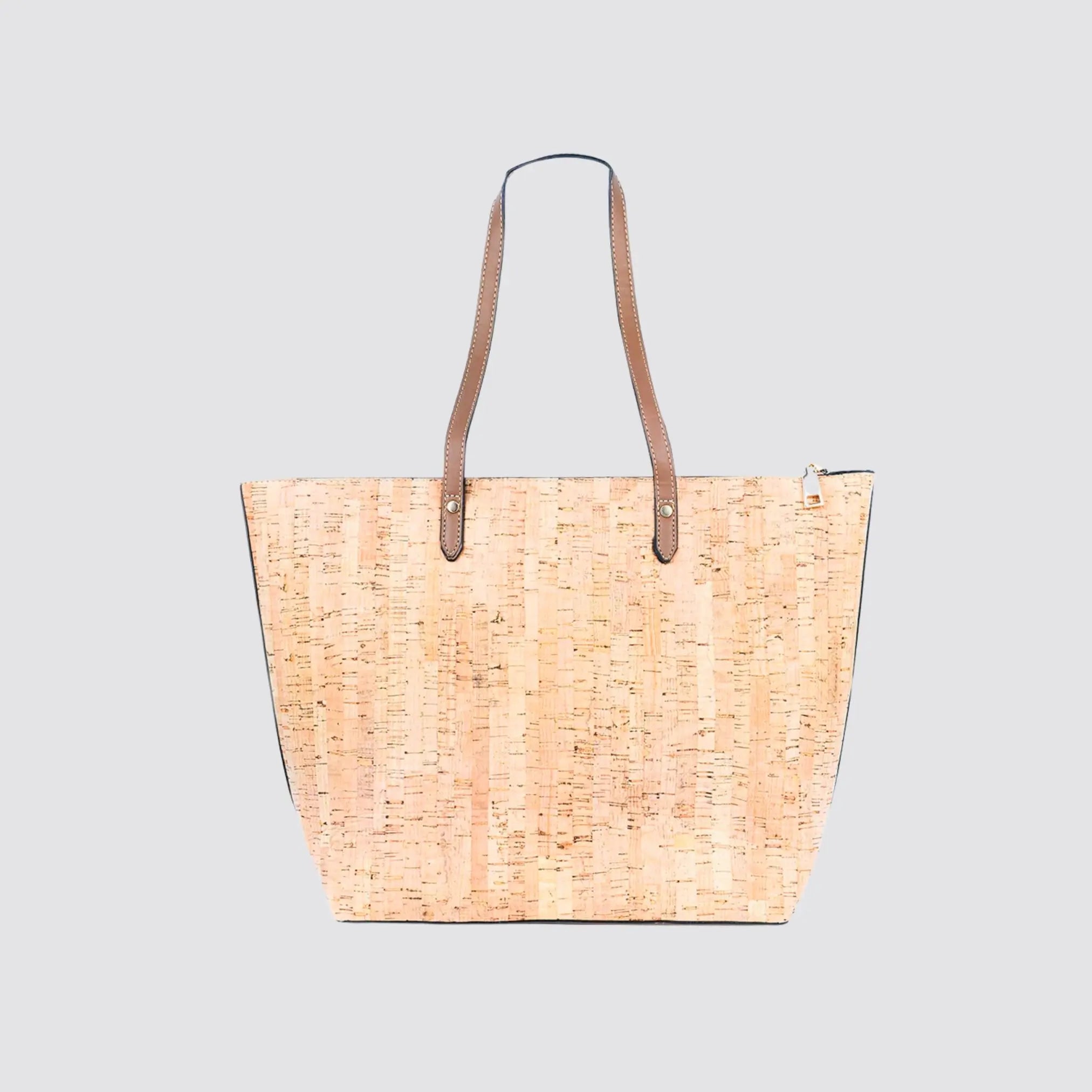 Sustainable cork leather tote bag for work, shopping, and casual outings.