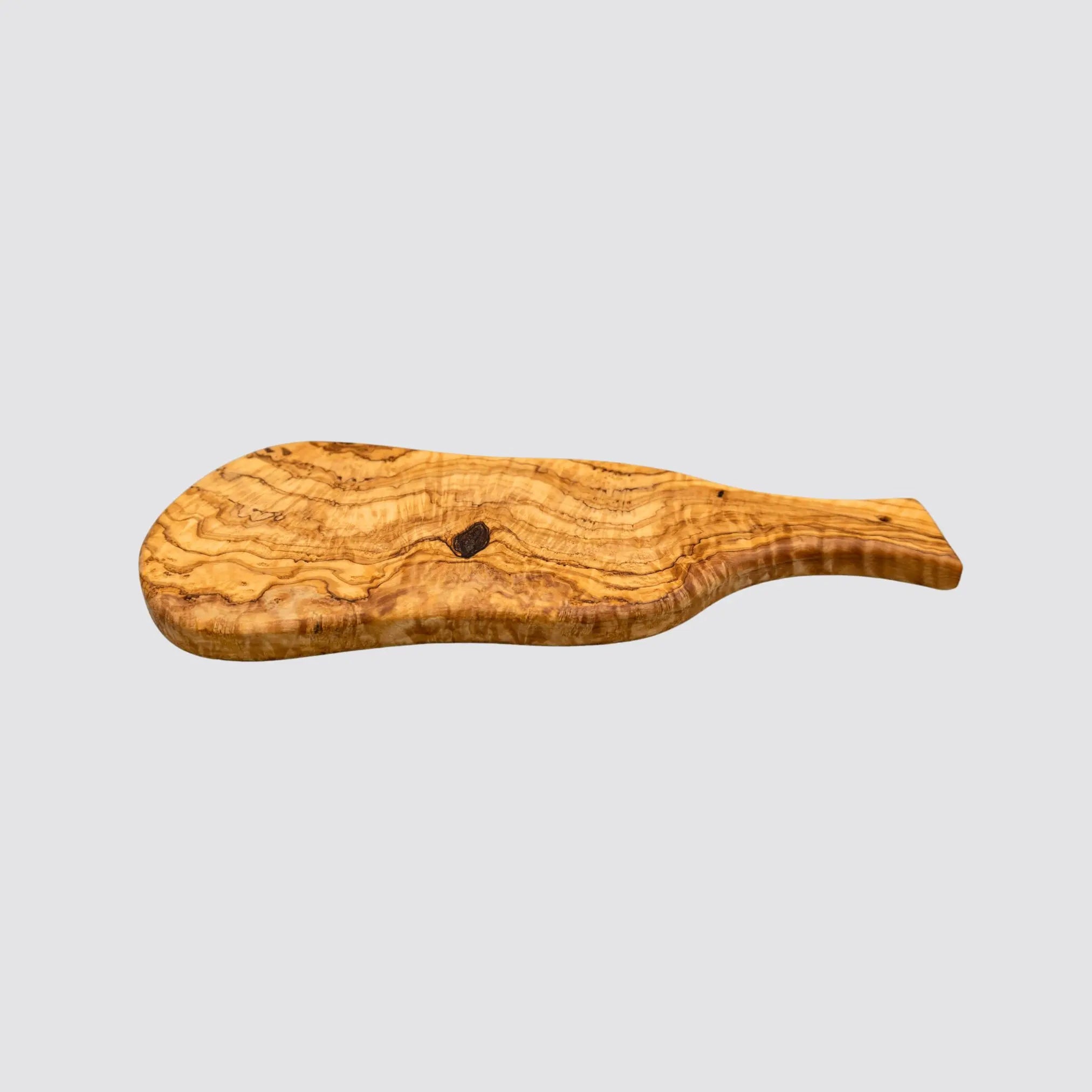 Sustainable olive wood breakfast board showcasing rustic elegance.