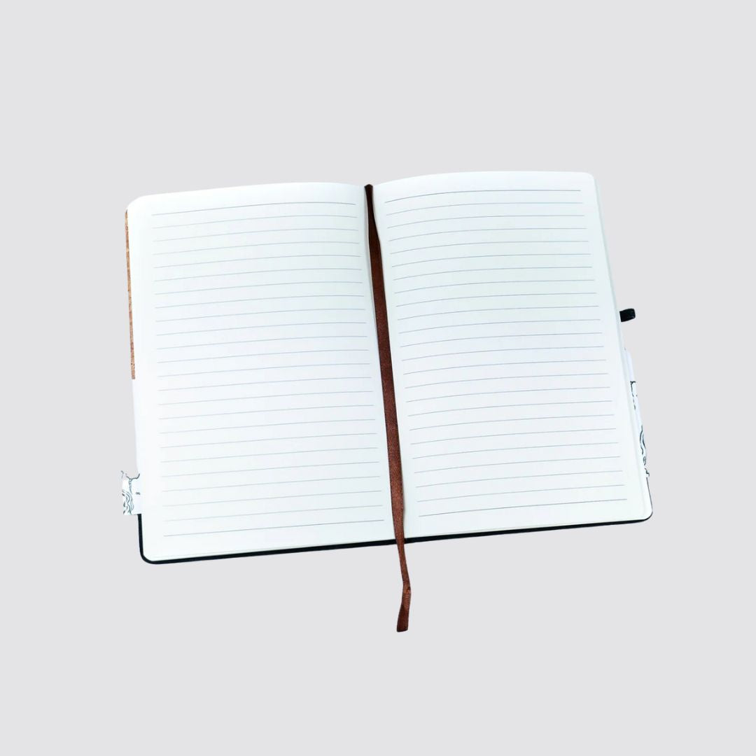 Canvas and Cork Fusion Notebook in Black, Gray, Blue, and Green