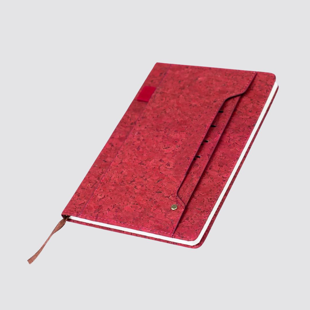 Cork Dairy Notebook with Card Holder and Pen Holder