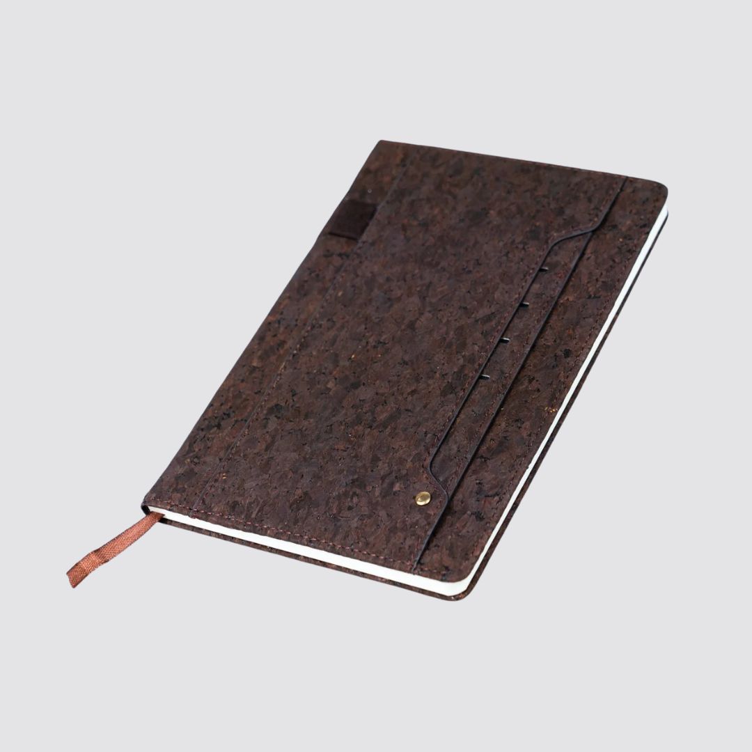 Cork Dairy Notebook with Card Holder and Pen Holder