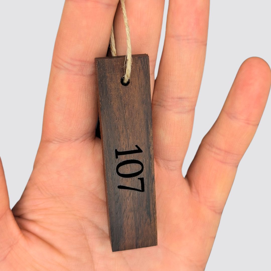 Walnut Wood Room Key Ring